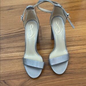 Sam Edelman Silver Block Heel Yaro Sandals